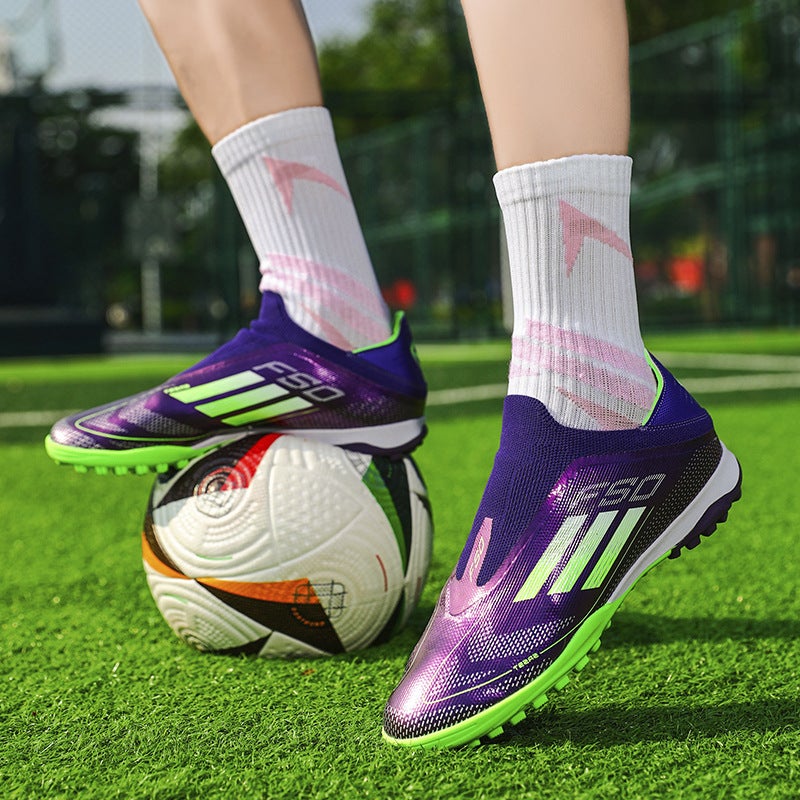 Messi F50 Football Shoes Ultra-Light Fg Long Broken Nails Tf Laceless Speed Falcon Adult Men'S And Women'S Training Shoes - Image 2